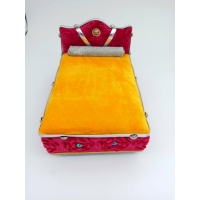 Yellow color  Laddu gopal BOX Bed wooden washable 